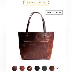 Medium Leather Lava tote with zipper